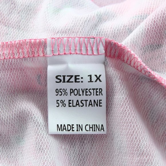 Light Pink Floral Hoodie Plus Size with zipper accent (Pink & Gray) - Picture 9 of 10